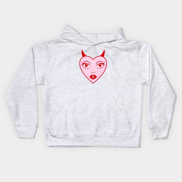 Diabla Face Kids Hoodie by thelamehuman